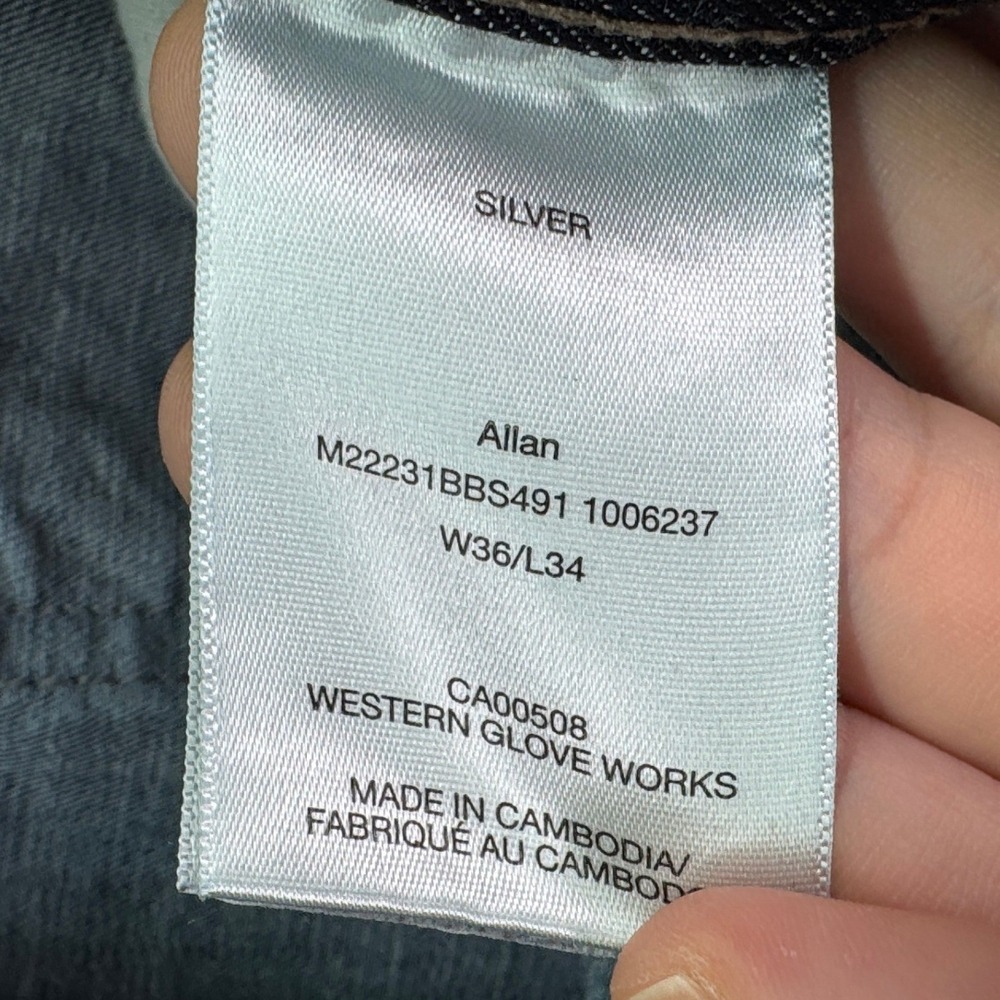 Silver Jeans Mens 36x34 Blue Allan Dark Wash Straight Leg Stretch Denim Preppy - Picture 5 of 13